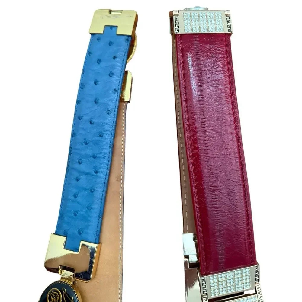 Dos de Oro & Wild West Boots Exotic Leather Western Belt Bundle Size 36